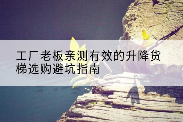 交城升降货梯怎么选-工厂老板亲测有效的升降货梯选购避坑指南