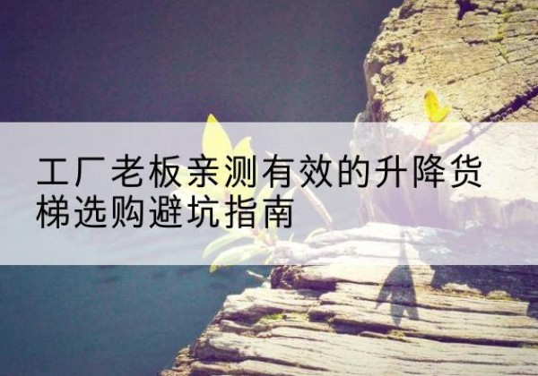 交城升降货梯怎么选-工厂老板亲测有效的升降货梯选购避坑指南